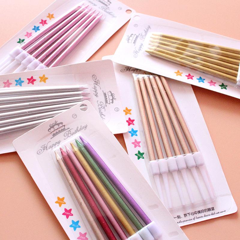 Gold-plated Pencil Candles, Creative Birthday Cake Candles, Birthday Candles, Golden Champagne Candles