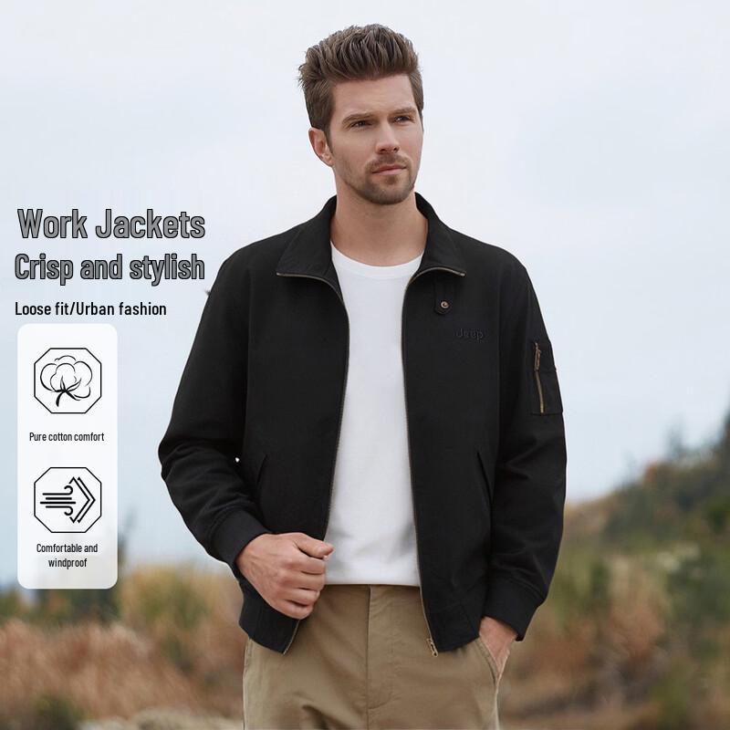 JEEP Men s Retro Loose Washed Cotton Workwear Jacket XXL