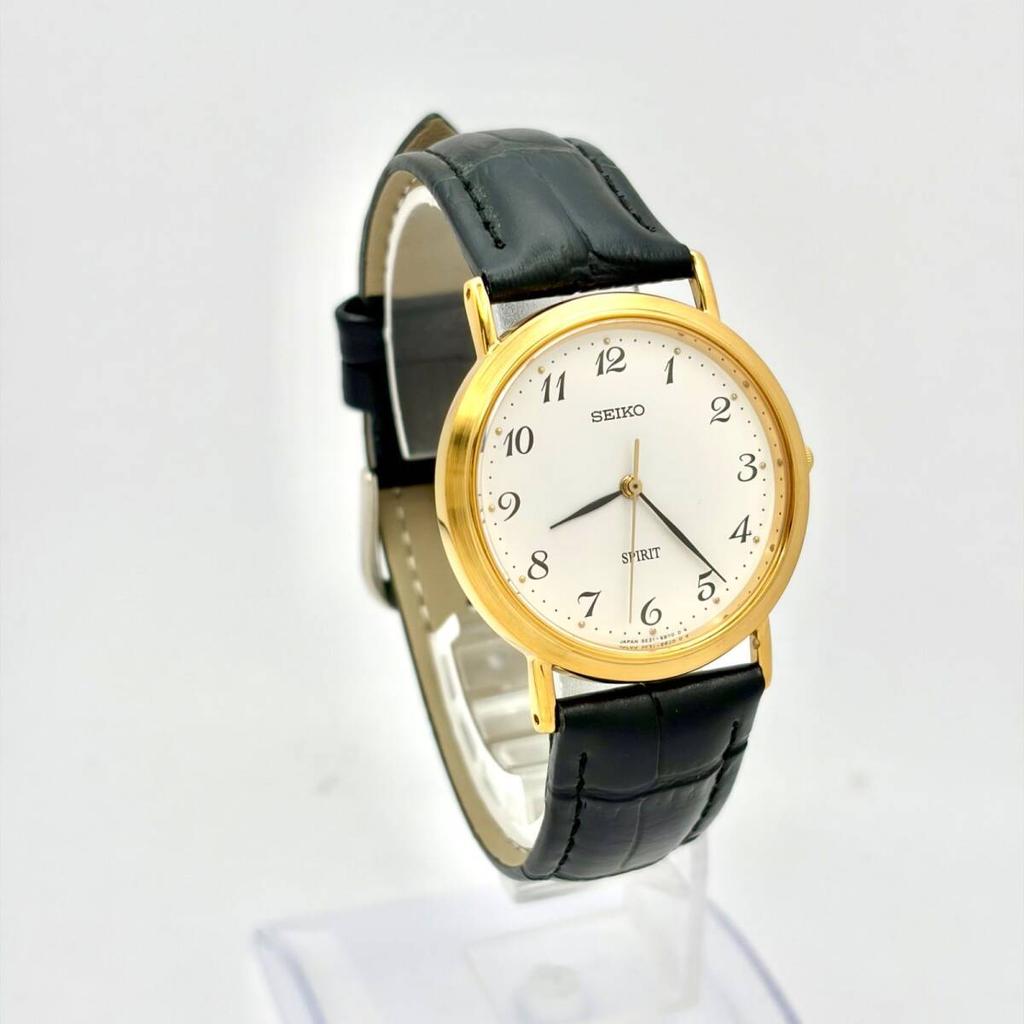 SEIKO Spirit Watch Gold 210131 New Strap [New Battery] Men's 5E21-6C00