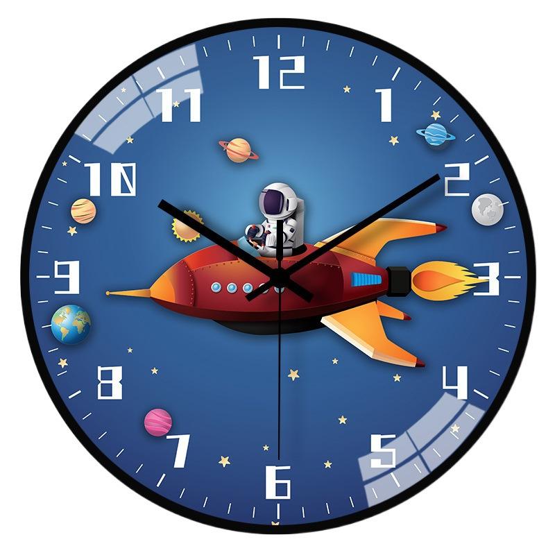 10-Inch 25Cm Creative Space Automatic Timing Radio Clock Home Living Room Bedroom Mute Clock Wall Clock