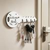 Key Hook Widened Back Plate Wooden Wall Rack Rustic Style Organizer for Entryway Kitchen