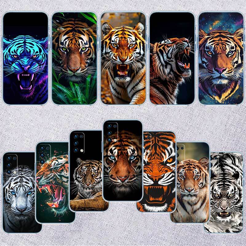 Animal Tiger Phone Case for Motorola Edge 20 30 S30 40 50 Fusion Lite Plus Pro Ultra Neo One Action Zoom Hyper Power Macro Vision