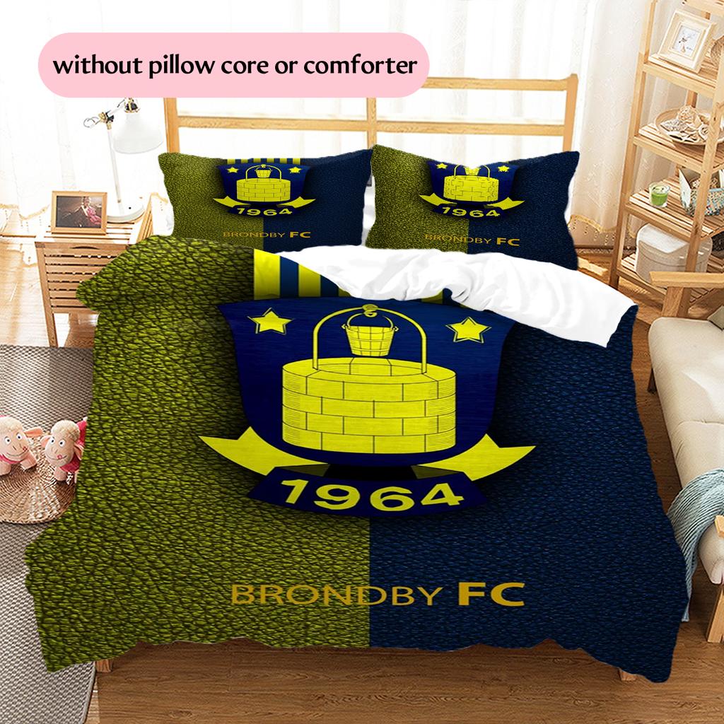 Brondby IF Pattern Bedding Home Decoration Birthday & Festival Gift (1 * duvet cover + 2 * pillowcase, without core)