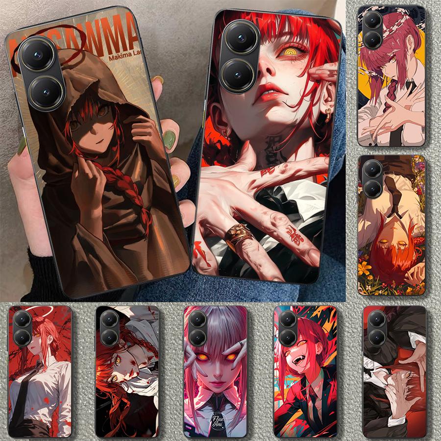 Chainsaw Mans Makima Phone Case Cover for Xiaomi Poco X6 X5 X7 Pro F7 Ultra Redmi 15C 15 13C 13 12C 12 10C 10 10A 9C 9A 9T 9 Coq