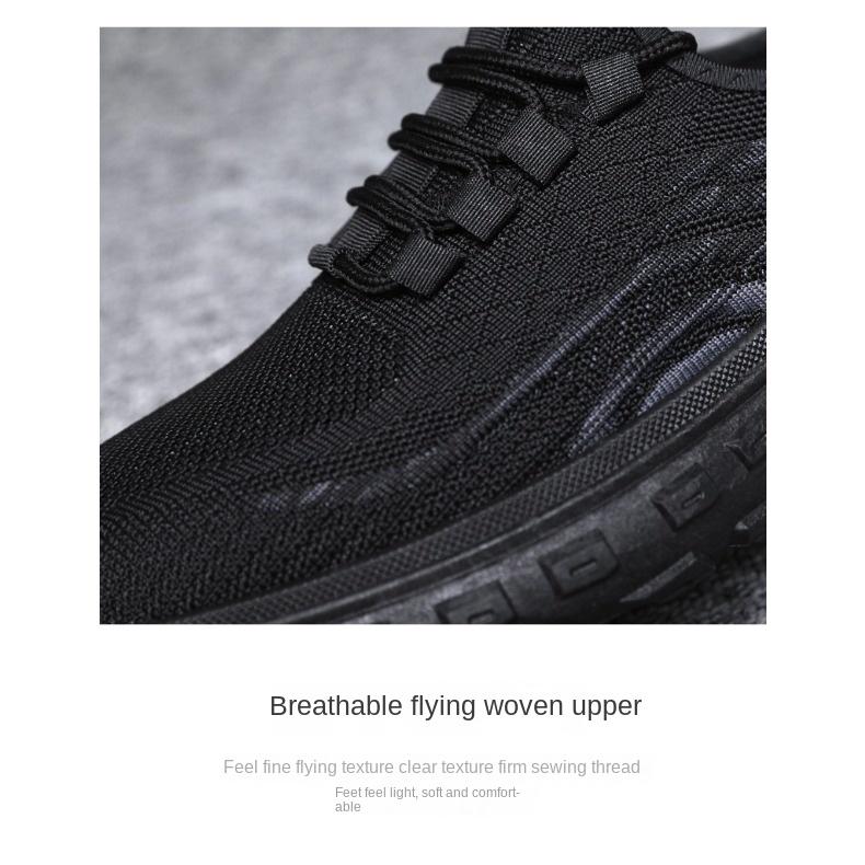 Surface en maille respirante Confortable Chaussures pour hommes Légères Tout à la mode Jeunesse Mode Décontracté Chaussure simple Chaussures de sport pour la course