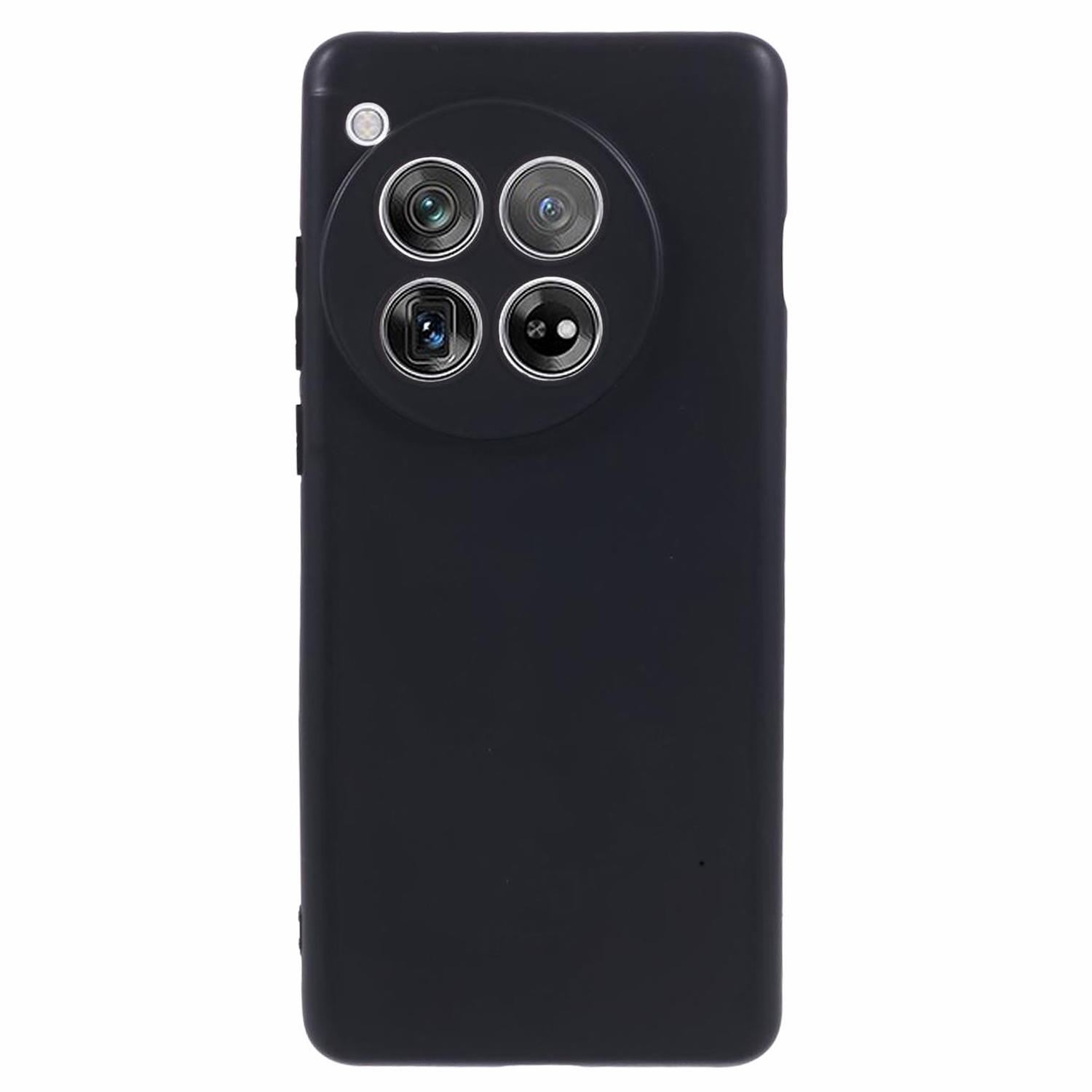 

For OnePlus 12 5G Case Drop-resistant Glossy TPU Phone Back Shell with Precise Lens Cutouts Black