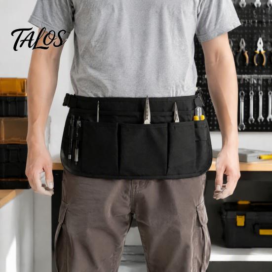 Professional Work Belt for Men Tool Bag with 12 Pockets, Waterproof Adjustable Apron Waist Carpenter Electrician, Heavy Duty Organizer Construction