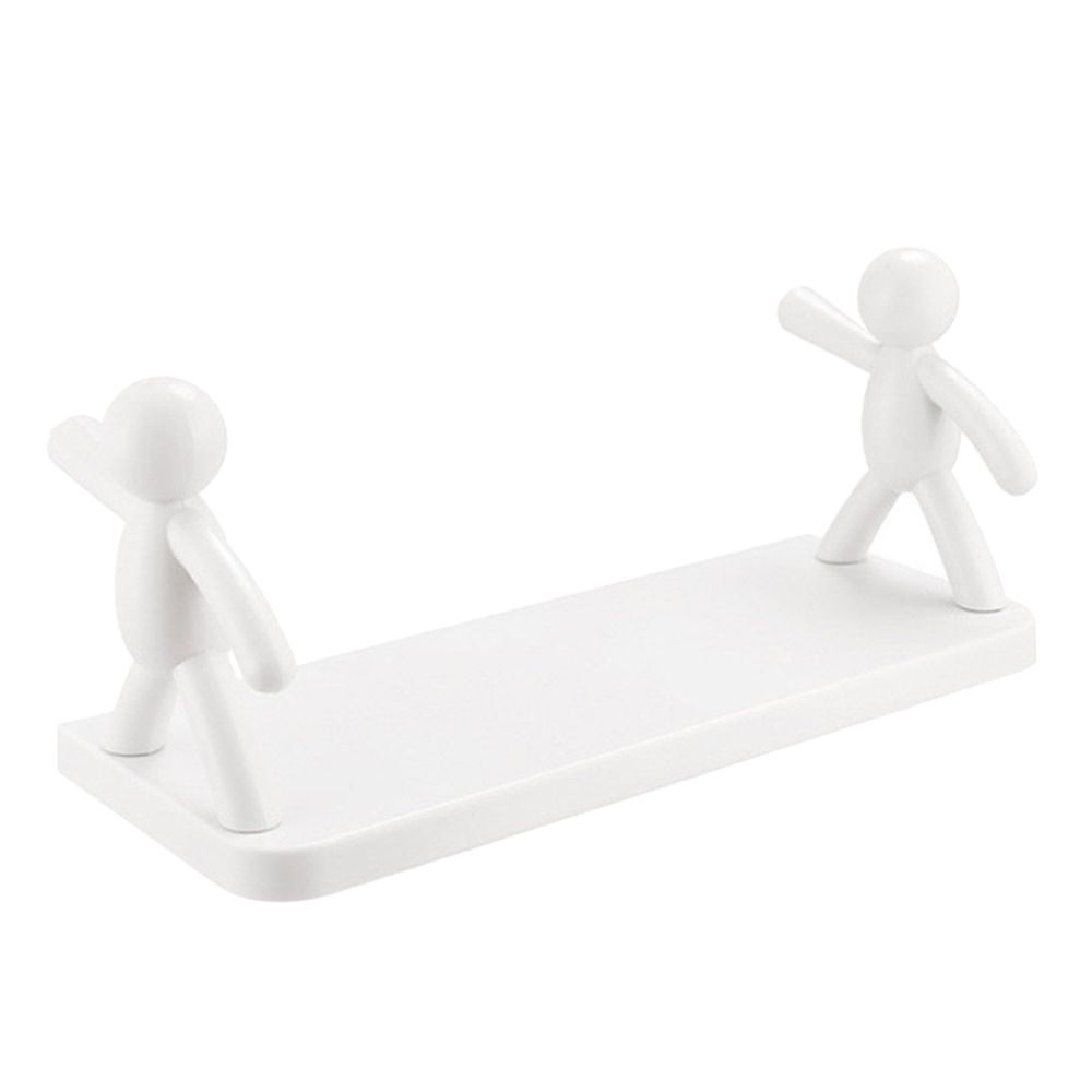 White Color Wall-Mounted Storage Rack Plastic Material Kitchen Spice Organizer  Home Storage