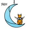 Cat Gift for Home Acrylic Hanging Pendant with Chain, Animal Ornament Window Light Translucent Wall Decor, Cute Lover Room Decoration