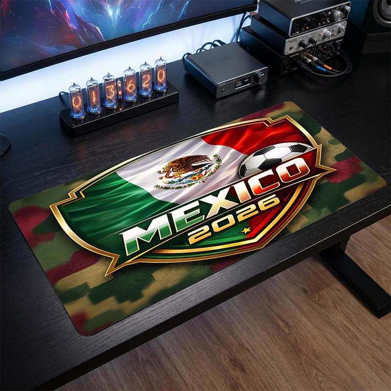 Mexico footbal Crest Mouse Pad, Extended Non Slip Rubber Desk Mat for Gaming Office Laptop Fan Gift