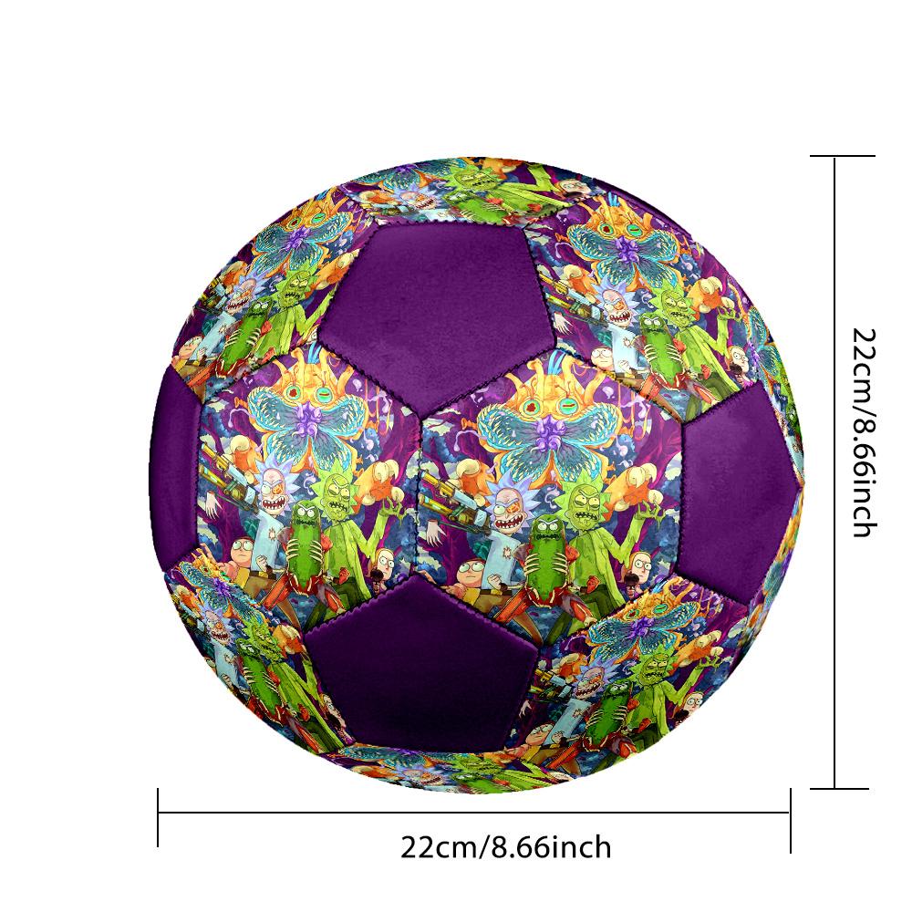 Morty Rick Indoor Soccer Ball Colorful All Ages Size 5 Machine Stitched PVC Competition Ready Durable High-Bounce