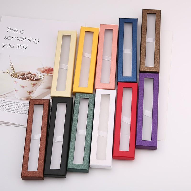 Creative Transparent Pen Box With Window Cover For Office Supplies And Gift Use
