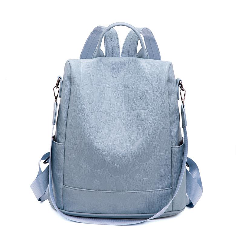 New simple letter messenger bag casual anti-theft pu soft leather travel bag fashionable large-capacity student schoolbag