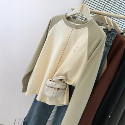 2025 Women's Korean Style Brushed Warm Long-Sleeve T-Shirt for Autumn and Winter
