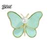 Enamel Butterfly Pin Women Brooch Sparkling Rhinestones Faux Pearl Butterflies