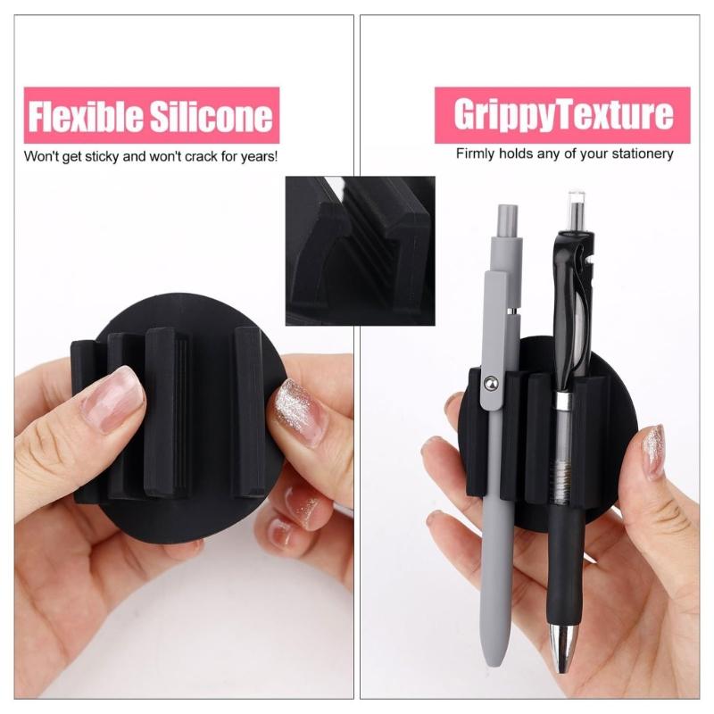 4/8 Set Durable Silicone Pen Holder Handy Writing Tool Storage Holder Convenient Silicone Pen Organizer for Students