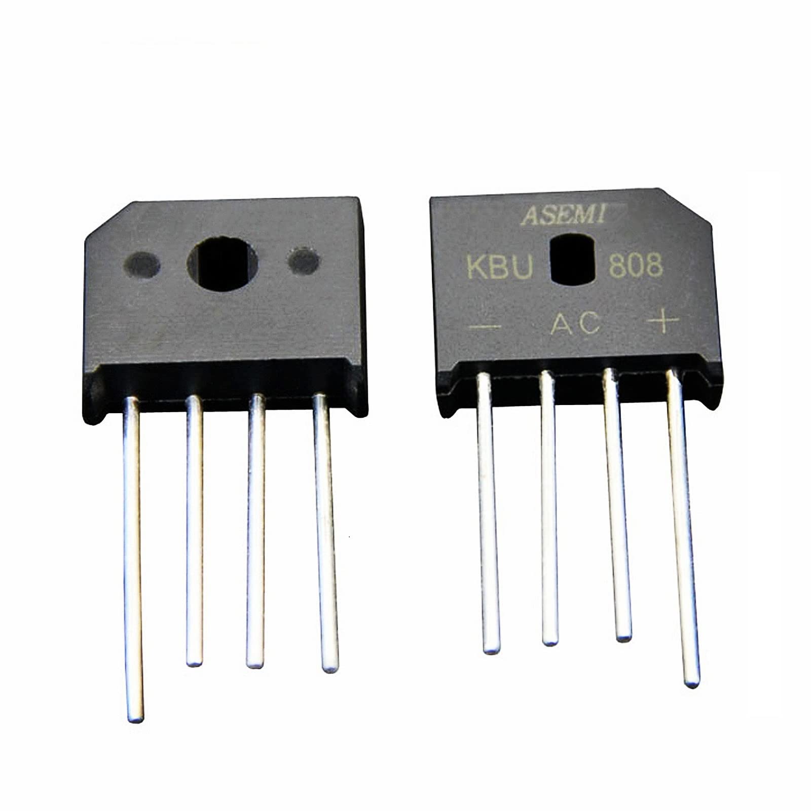 

ASEMI KBU808 (Pack of 10) Through Hole Bridge Rectifier Diode For KBU-4 Package 8A800V Power Adapter..