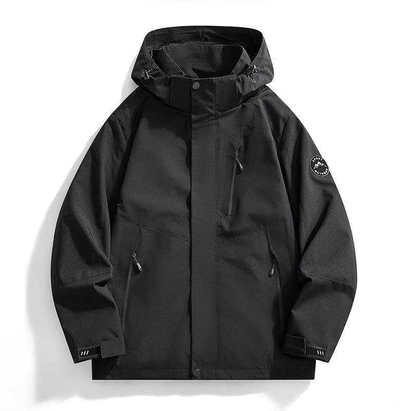 Single Layer Waterproof Windproof Jacket - New Couple Style, Versatile Hooded Coat for Outdoor Activities