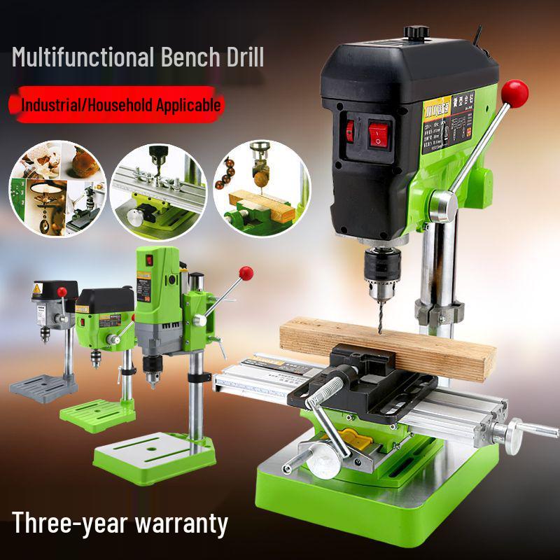 Compact High-Speed Precision Bench Drill with Variable Speed and Mobile Cross Slide Table
