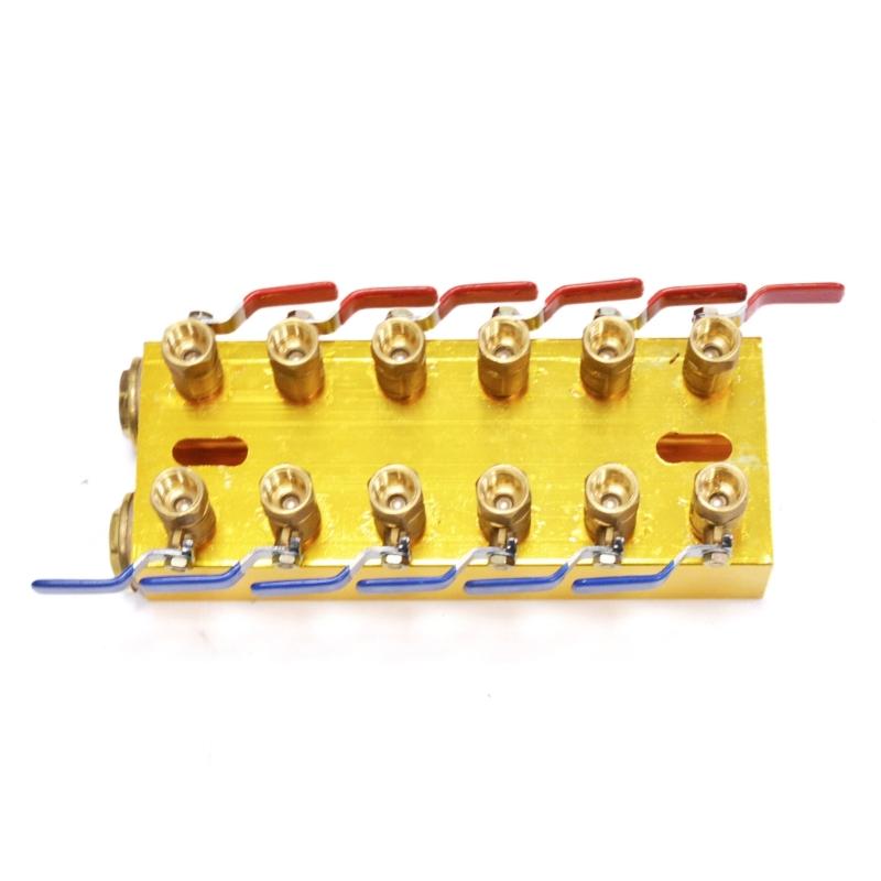 Multiports Water Manifold Aluminum Water Flows Controller 4/5/6/8In 4/5/6/8Out Handle For Injection Molding Equipment