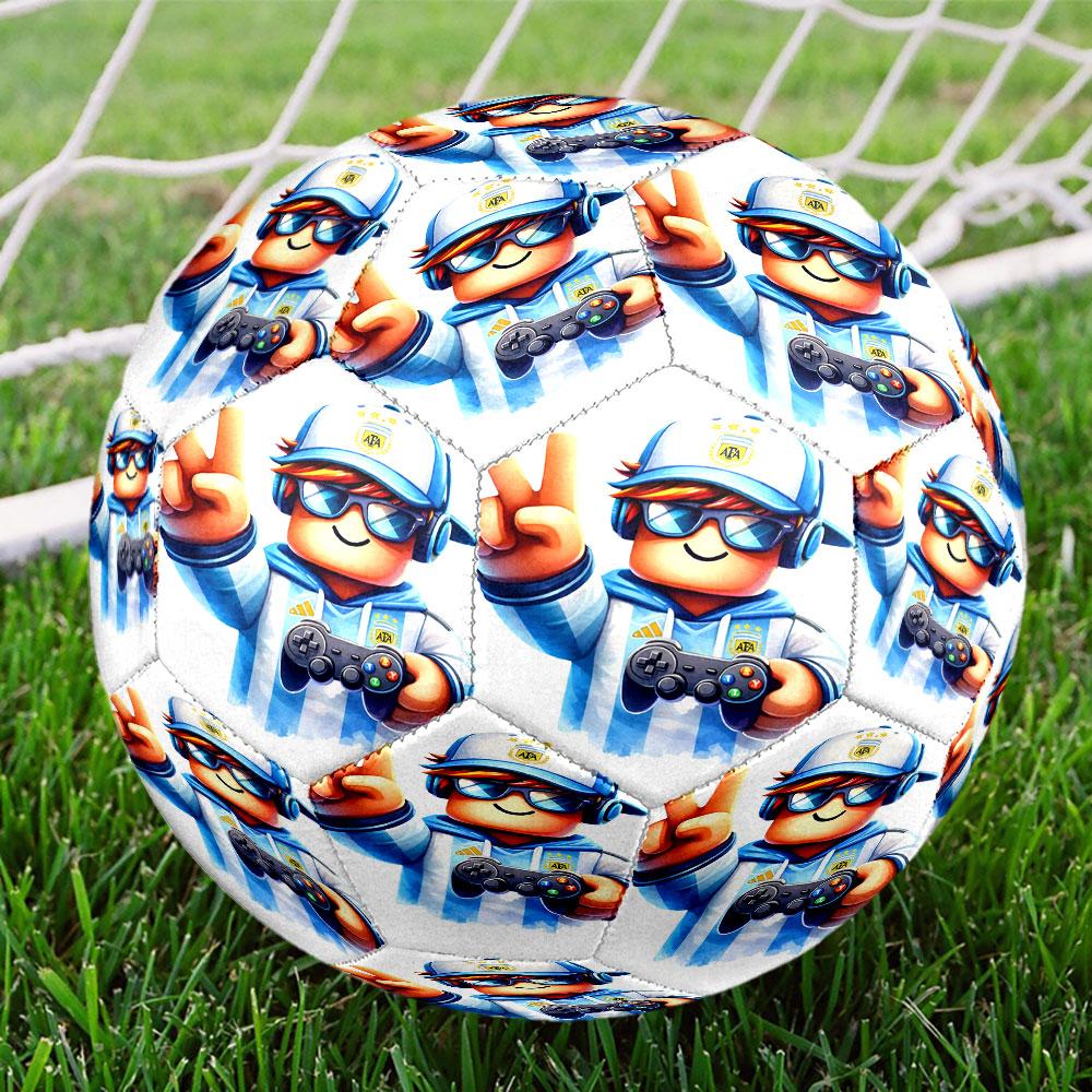Cosmic Bot Crew Print Size 5 Soccer Ball, Standard Match Football for Sports Game and Team Practice, Ideal Gift for Soccer Fans