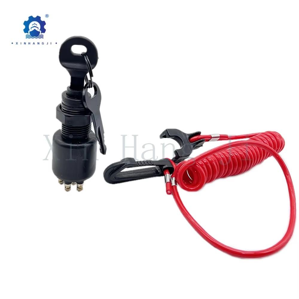 Ignition Switch & Key Assembly With Lanyard 5005801 For OMC Johnson Evinrude Outboard 40-200HP 175974 5005801