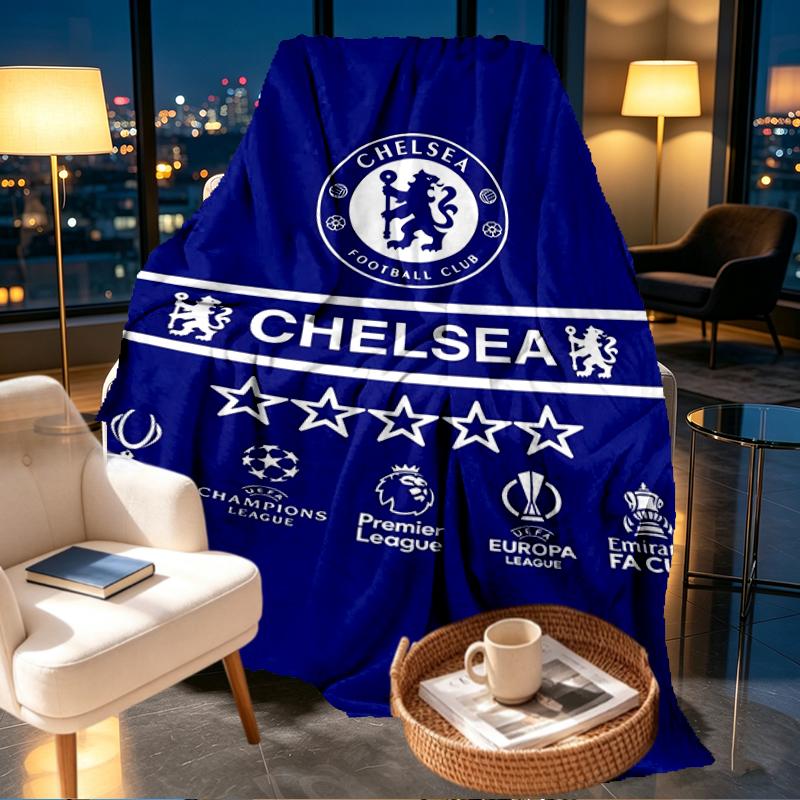 Chelsea F.C Print Blanket - Soft & Comfortable, for Bedroom, Travel, Sofa, Home Decoration - Birthday Christmas Gift for Friend
