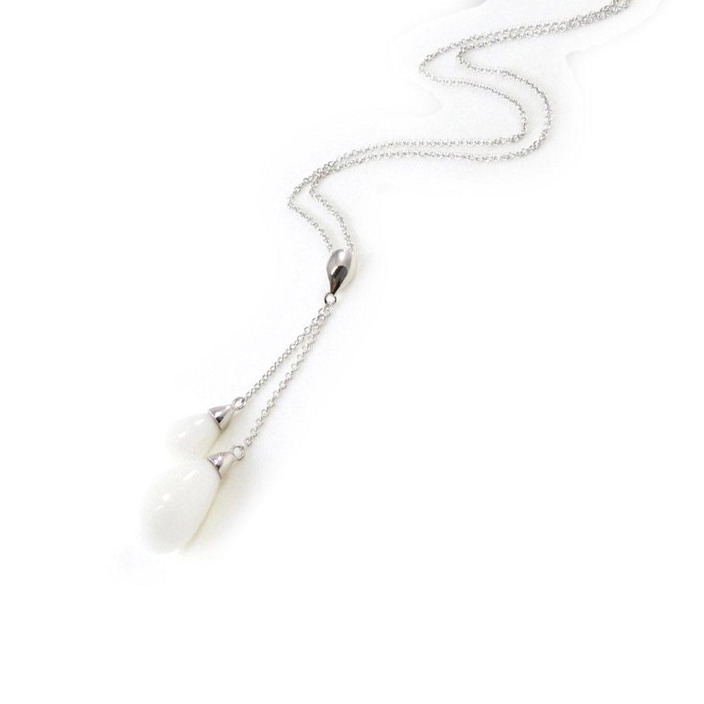 Les Trésors De Lily [I9894] - White 'Eva' Silver Necklace