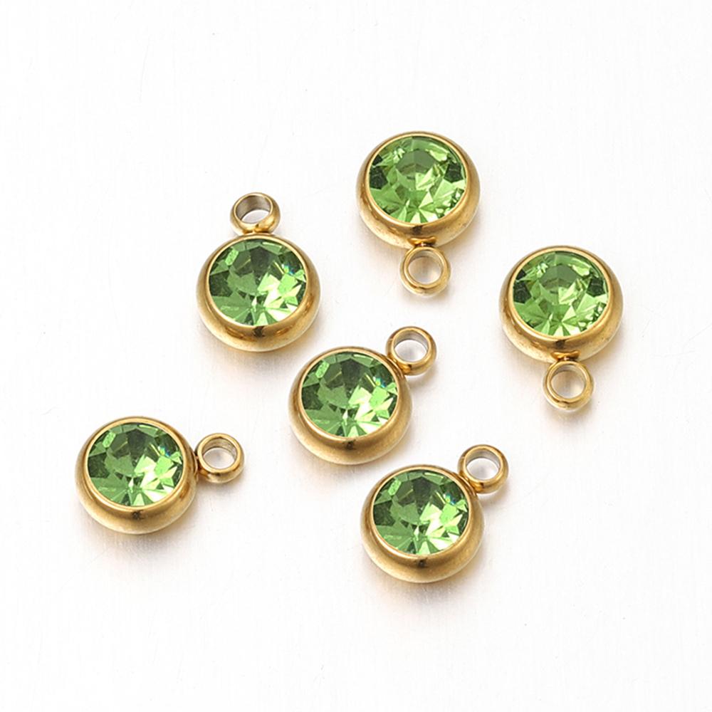 20pcs Stainless Steel Rhinestone Beads Transparent Clear Crystal Charms Pendants for Jewelry Making DIY Necklace Bracelet Charms