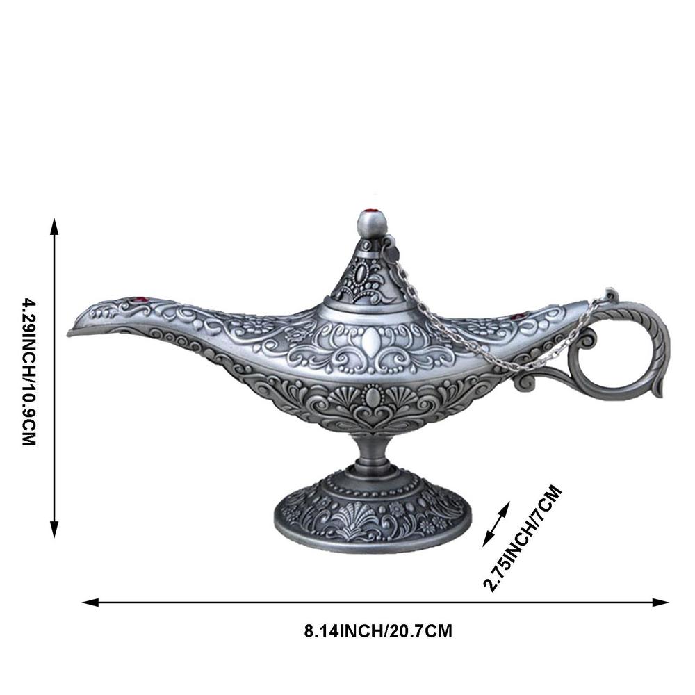 

Аладдин Волшебный Фонарь Украшения Большой Лампа Желаний Металл Украшения для Дома Джинны из Лампы Сплав Горшка Украшение Стола Подарок серебряный