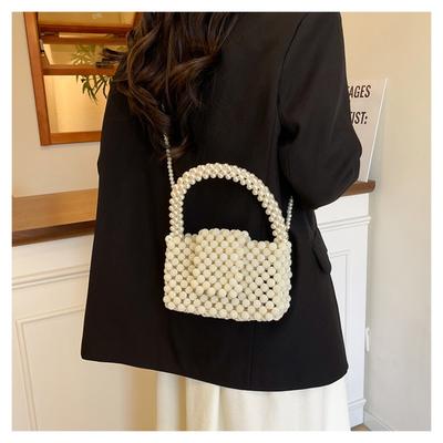 Sommer neue Perlenhandtasche quadratische Damenhandtasche handgewebte Perlenhandtasche tragbare Damenhandtasche Umhängetasche