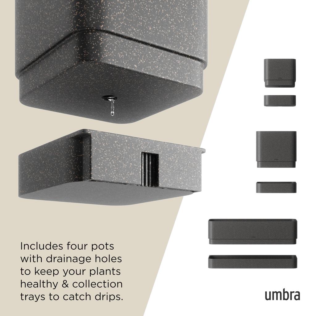 Umbra Cubico Wall Black [Official] Planter,