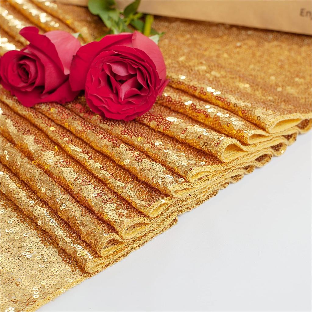 Sequin Table Runner Glitter Gold For Wedding Banquet Holiday Birthday Party Baby Shower Bridal Shower Engagement Decor