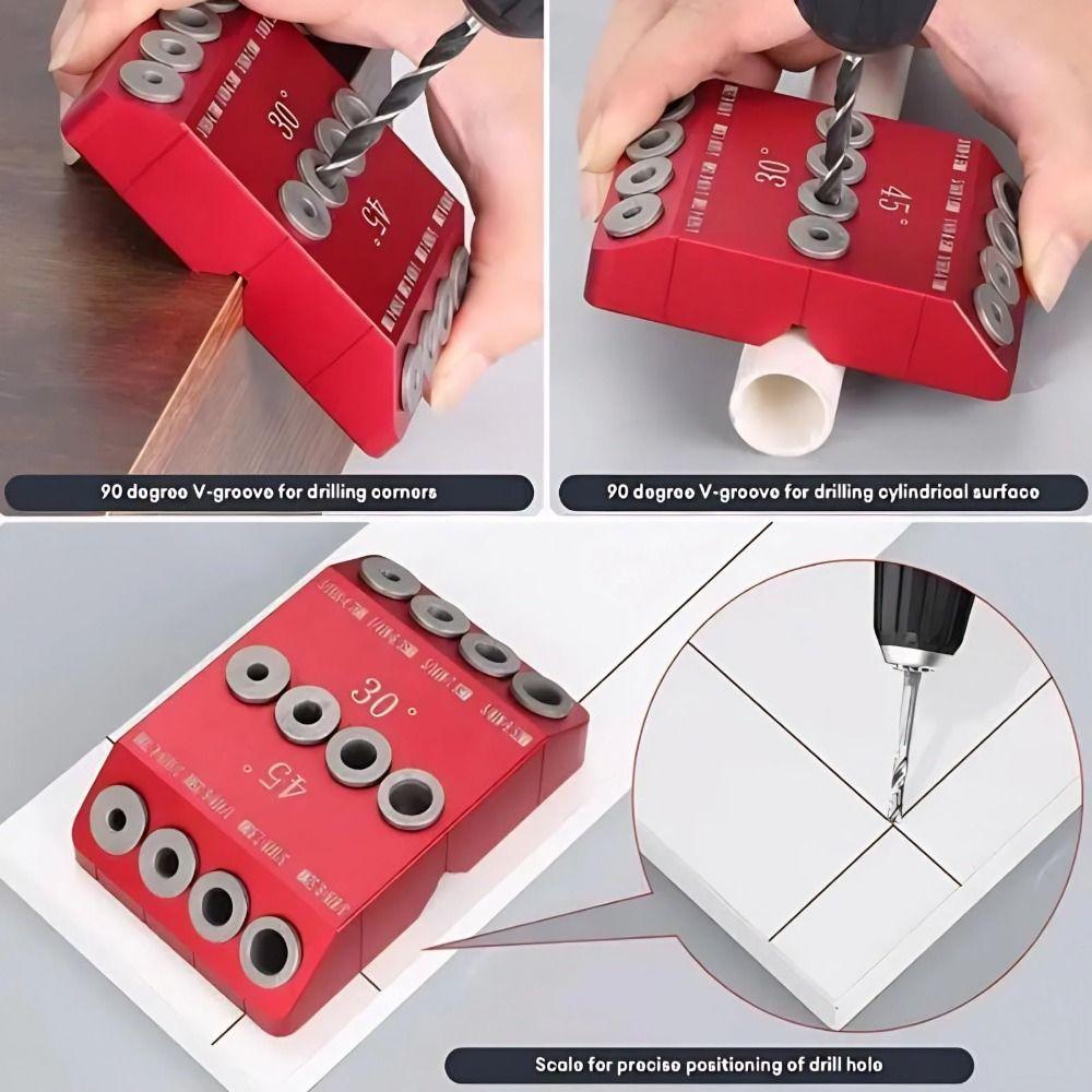Angled/Straight Holes Angle Drill Guide 30 45 90 Degree Cable Railing Drill Jig Deck