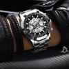 BINBOND Men Watch Light Luxury Brand Business Hollow Luminous Waterproof Stainless Steel Metal Strap Male Fashion Quartz Watches