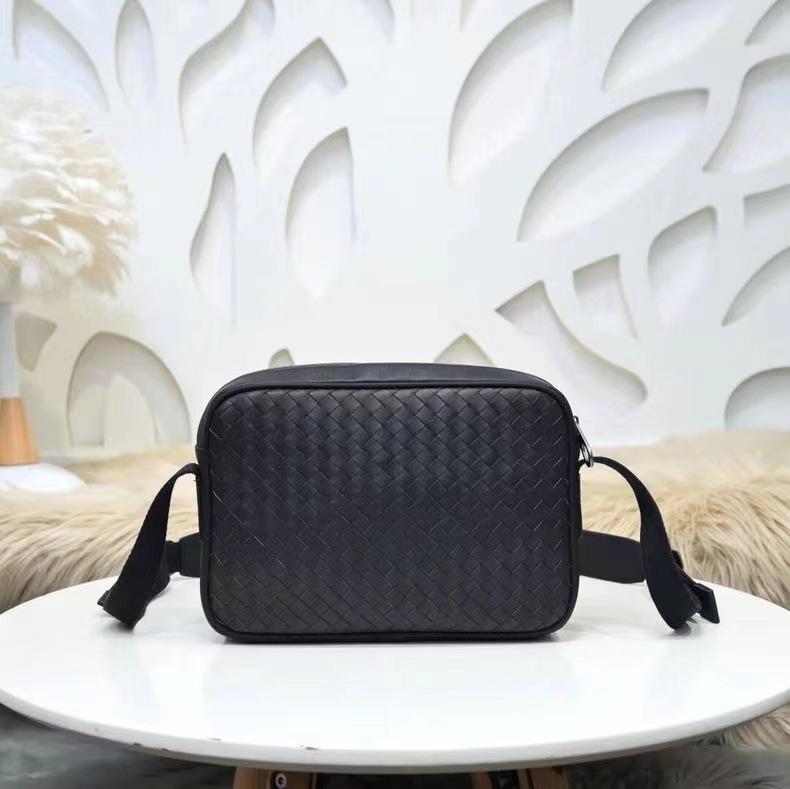 Single Shoulder Crossbody Bag New Trendy Brand Fashionable Leather Woven Crossbody Small Bag Horizontal Casual Men's Bag