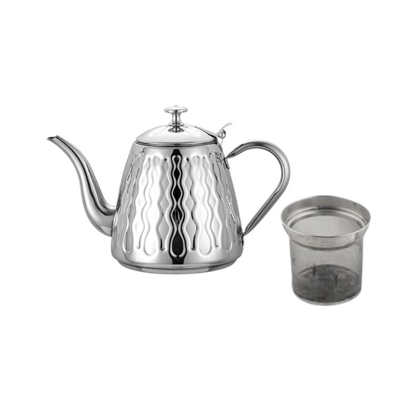 

Stainless Steel Beverage Pots Water Pitcher Large Serving Pots Serving Teapot Suitable for Home and Office Refreshment серебряный