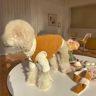 Abbigliamento per Cucciolo Cane Teddy con Sciarpa Gilet Invernale più Caldo Cane Grande Cane Piccolo Schnauzer Teddy Abbigliamento Invernale