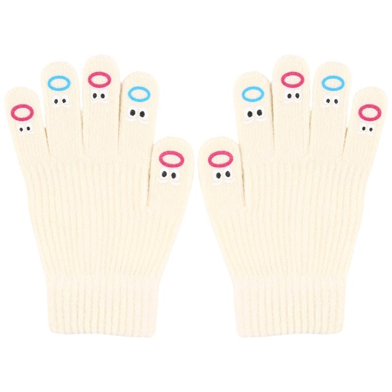 

Fashionable Cartoon Gloves with Screentouch Fingers Warm and Wind Resistant Novelty Mouth Knitted Gloves for Students