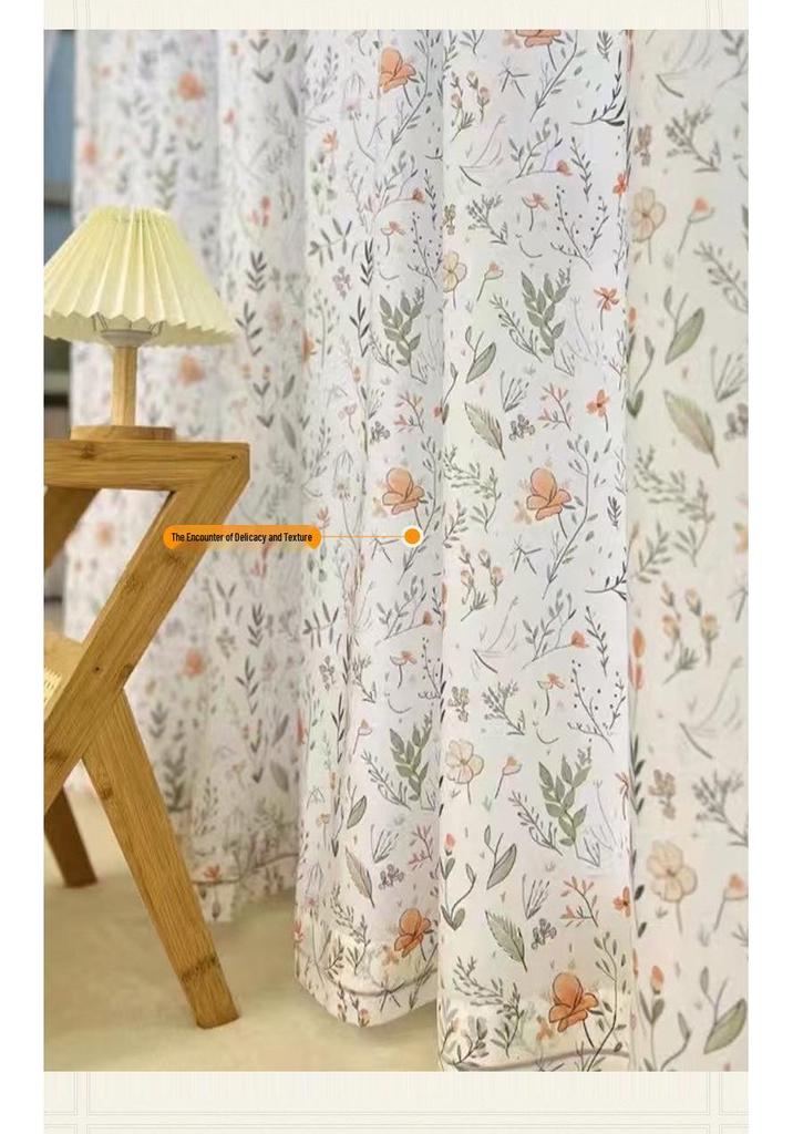 Pastoral Style Floral Sheer Curtains with Lace - Ideal for Bedrooms & Living Rooms