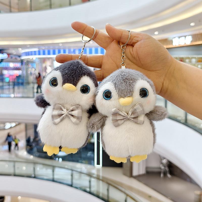 Cute Cartoon Penguin Bag Charm Doll Plush Backpack Keychain Soft Animal Toy Short Plush Material Youth Universal Gift