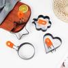 Stainless Steel Omelette Machine Model Poached Egg Heart Shape Round Fried Egg Mold Silicone Handle Non-stick
