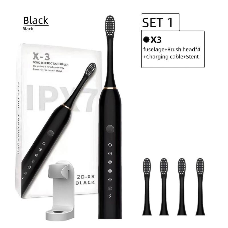 Electric Toothbrush, Rechargeable Model, Universal Soft Bristle Brush for Adults and Children, Portable Travel Set for Home Use, Toothbrush.