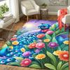 1pc Flowers and Peacock Print, Design Indoor Area Rug, Soft, Anti-Slip, and Durable Gaming Room Decor for Bedroom, Living Room, and Exercise