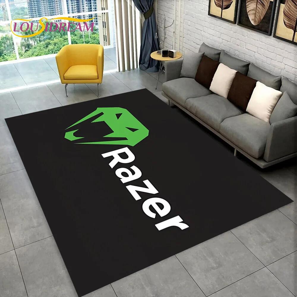 Dywanik 3D z logo Razer Gra Gracz Wąż do domu salonu sypialni sofy wycieraczka dekoracyjna, dywanik do zabawy dla dzieci antypoślizgowa mata podłogowa