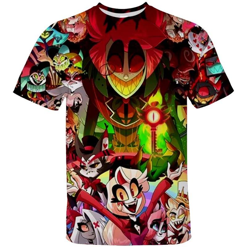 Children's Tshirts Hazbin Hotel Prited Summer Short Sleeve T-shirt for Men and Kids Hot Fashion Streetwear Adult Kid Clothing