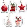 Nordic Style Christmas Five-pointed Star Pendant Iron Five-pointed Star/Gift Pack/Snowflake Xmas Tree Hanging Pendant White/Red