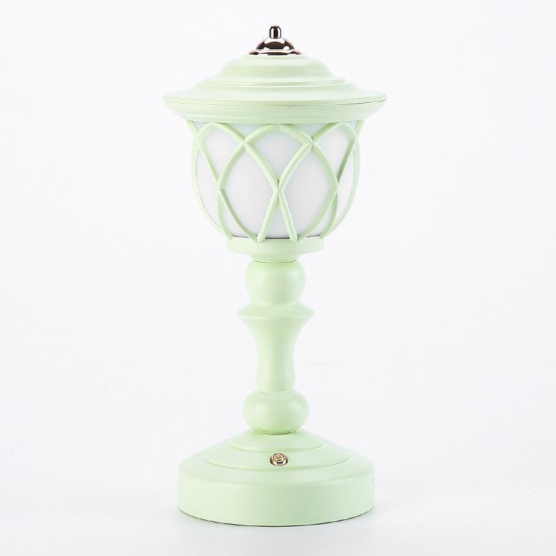 Retro Lotusblad Nattlampa Skrivbord Mini Dekorativa Ornament USB-Laddning Macaron-stil Sängbelysning Liten Bordslampa