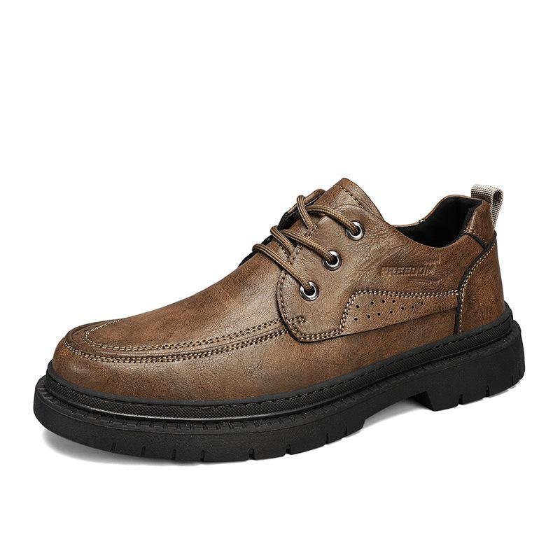 2024 Men s Versatile Autumn Genuine Leather Business Casual Low-Top Martin Shoes 41 хаки