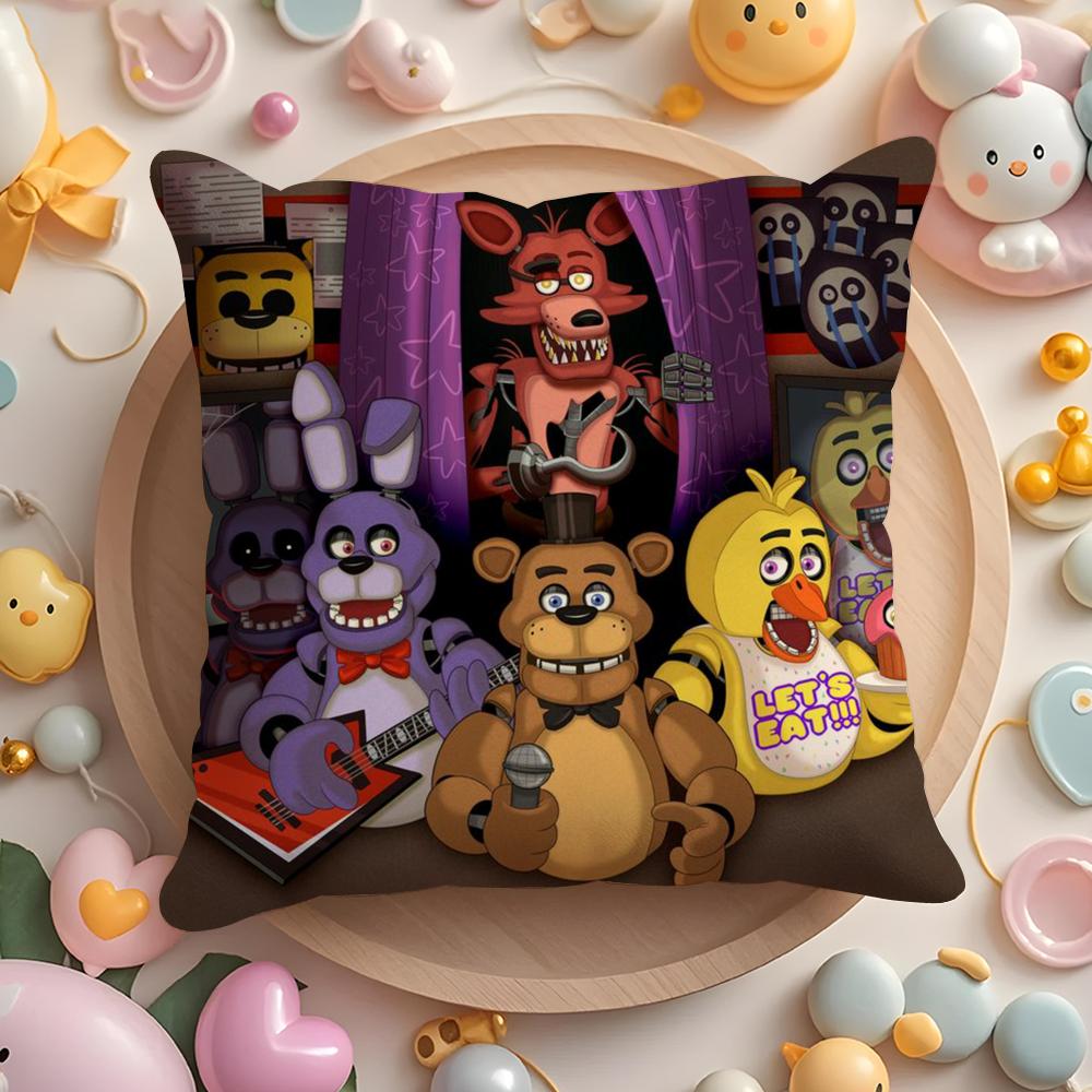 Five N-Nights At F-Freddys Cushion Cover Short Plush Double-Sided Printing Home Machine Washable In Warm Winter Pillow Case